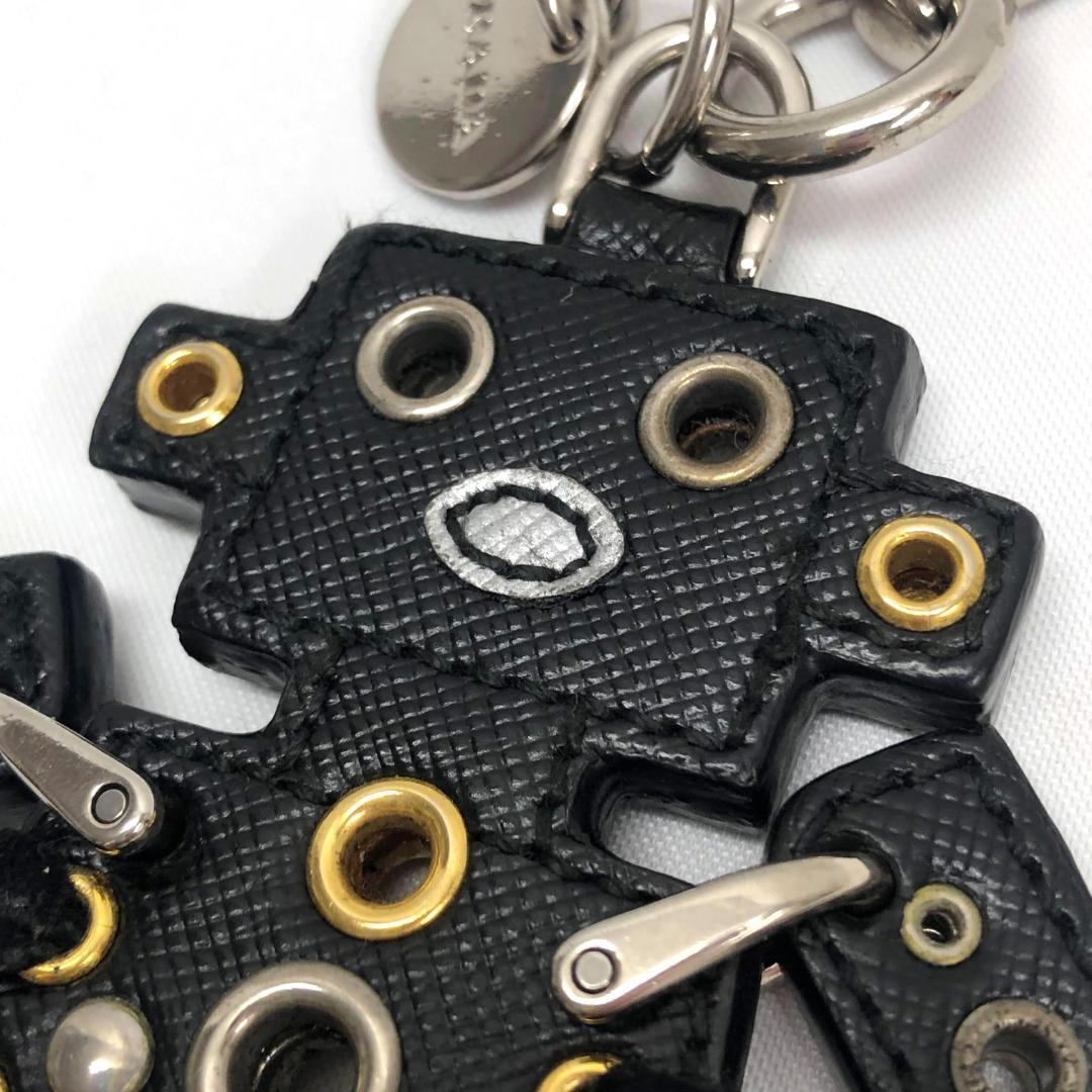 PRADA Prada bag charm key holder key ring robot black 