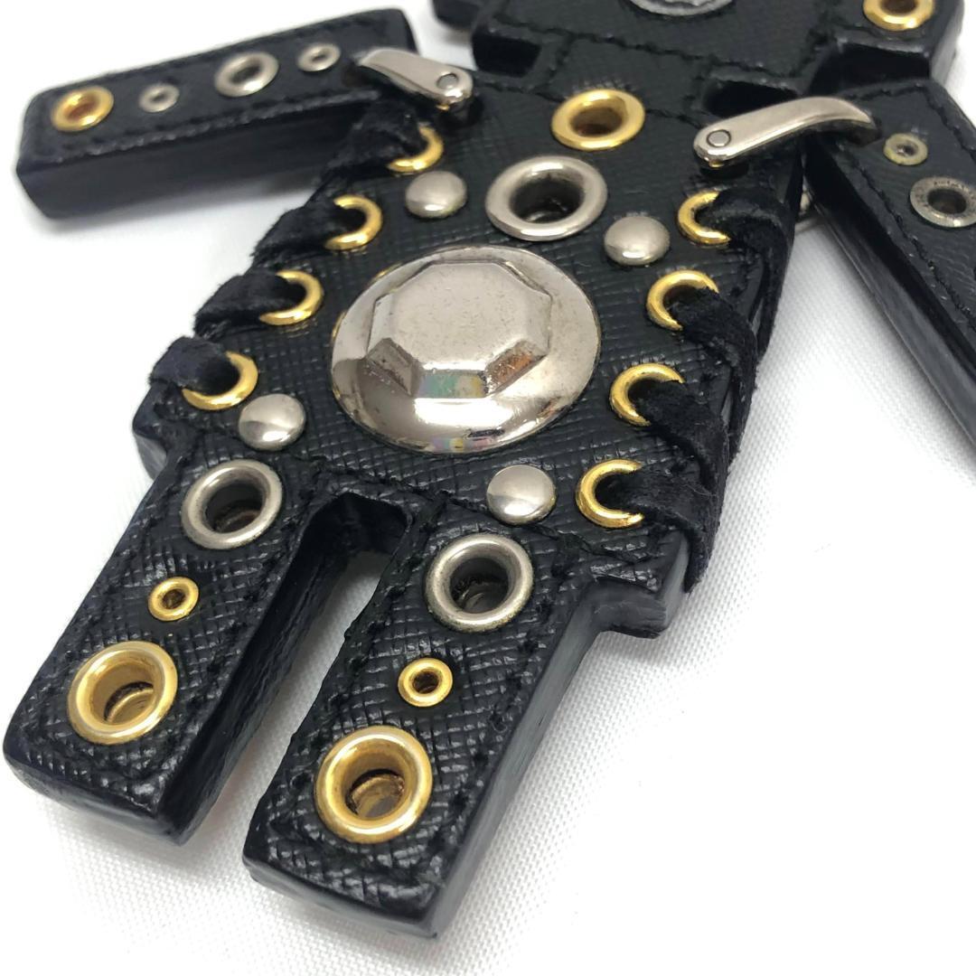 PRADA Prada bag charm key holder key ring robot black 