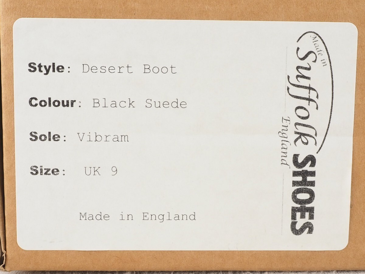 2T240212 unused / storage goods Suffolk SHOESsa Fork shoes desert boots black suede England made size /UK9 (27.5cm)