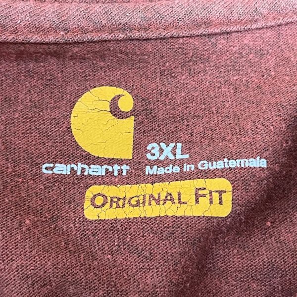 カーハート　半袖Tシャツ　胸ポケット　ワンポイントロゴ　ブラウン茶色F9 古着　入手困難　人気　ビッグサイズ　ゆるだぼ　エンブレムタグ_画像9