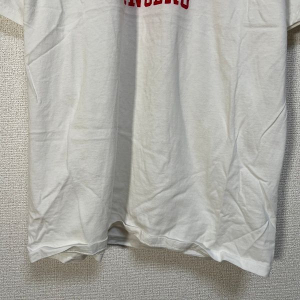 チャンピオン 半袖Tシャツ カレッジロゴ 十字架 白T 赤 袖ロゴ F9 古着 入手困難 激レア 希少 人気 目玉 袖ロゴ 刺繍の画像4