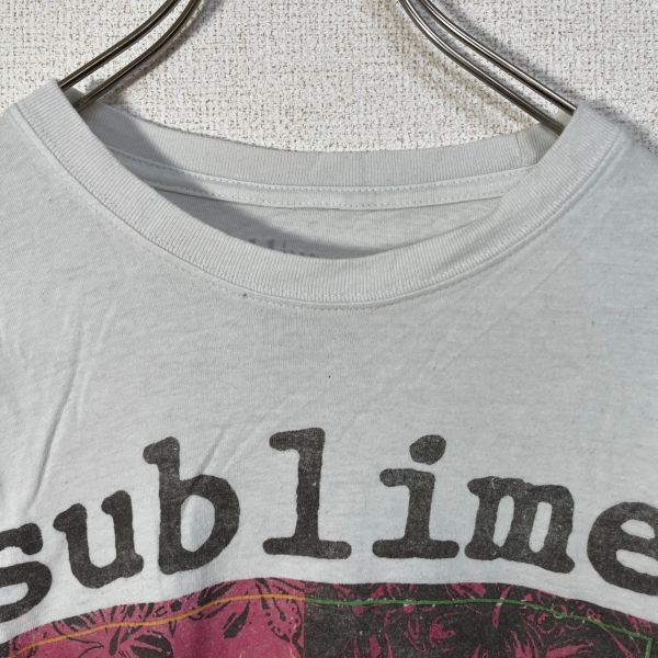 sublime Tシャツ デカロゴ 幾何学 太陽 アート ビッグロゴ 白T71 古着 入手困難 激レア 希少 ビッグプリント 花柄の画像2