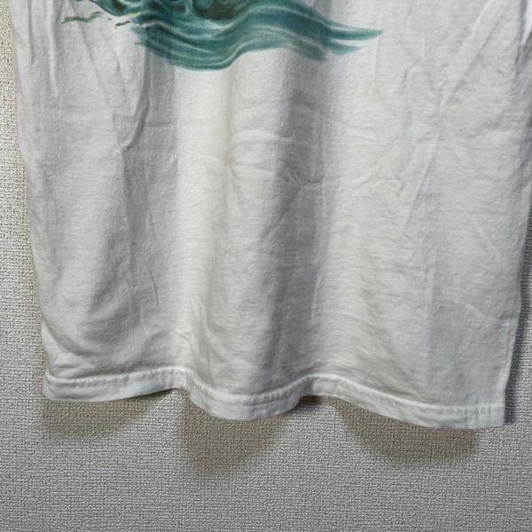 ギルダン 半袖Tシャツ　フィッシング　魚釣り　サーモン鮭　白Tアウトドア42 古着　入手困難　激レア　希少 人気　バックプリントホワイト_画像4