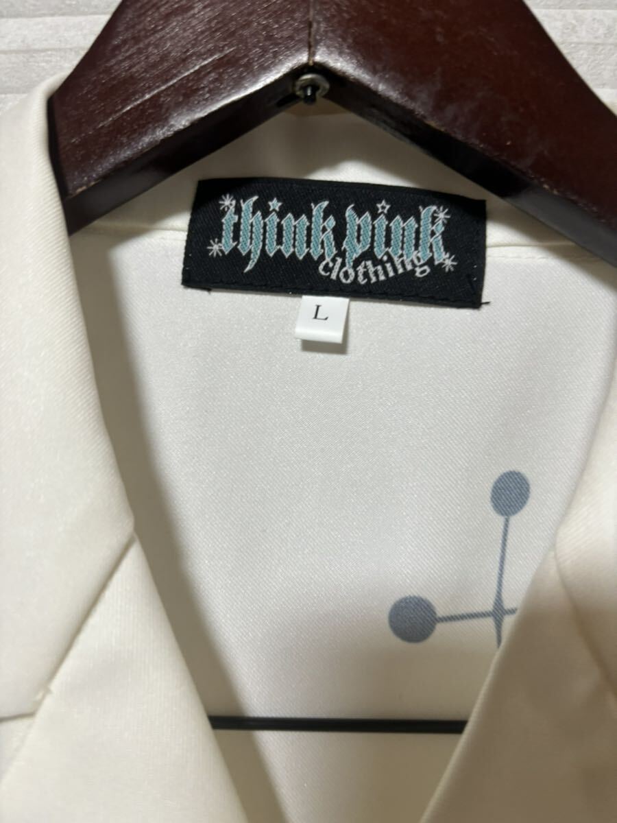 THINK PINK オープンカラー シャツ ロカビリー ②_画像3
