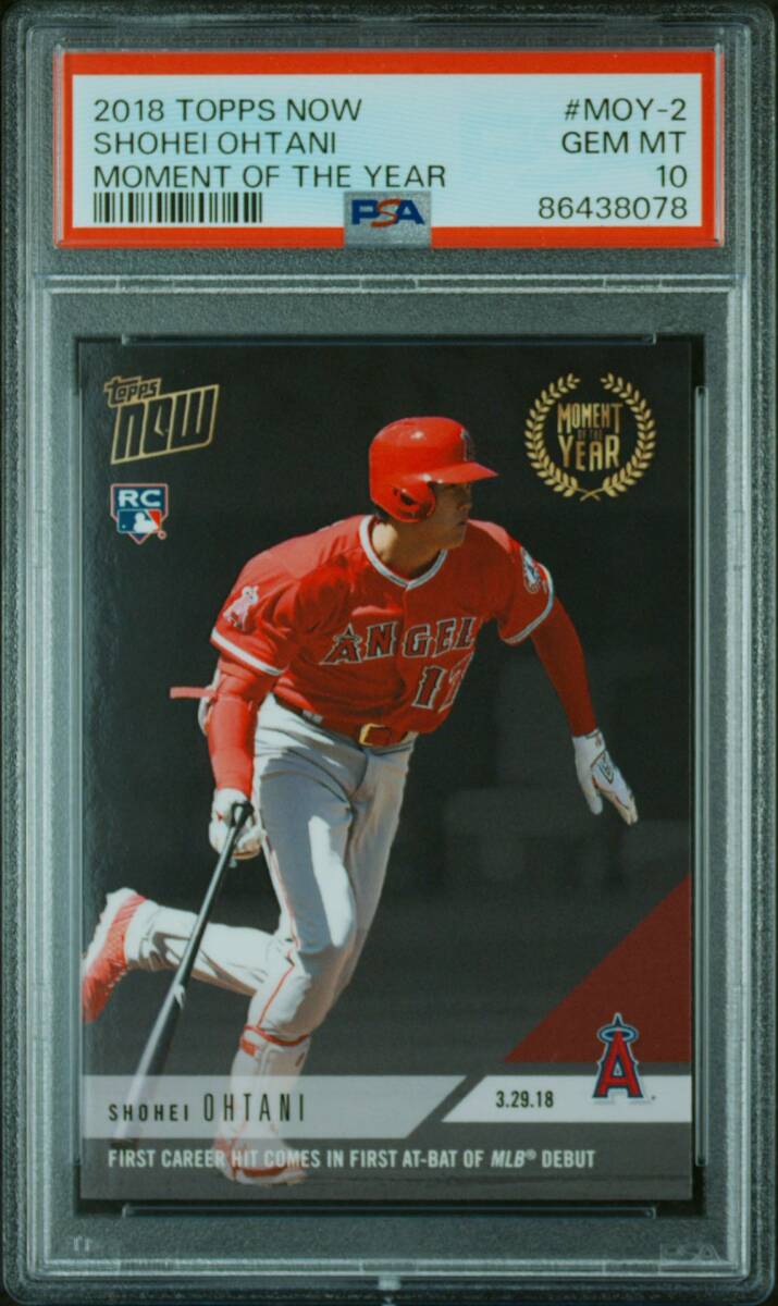 PSA10 大谷翔平 2018 TOPPS NOW MOMENT OF THE YEAR MLB初ヒット MOY-2 SHOHEI OHTANIの画像1
