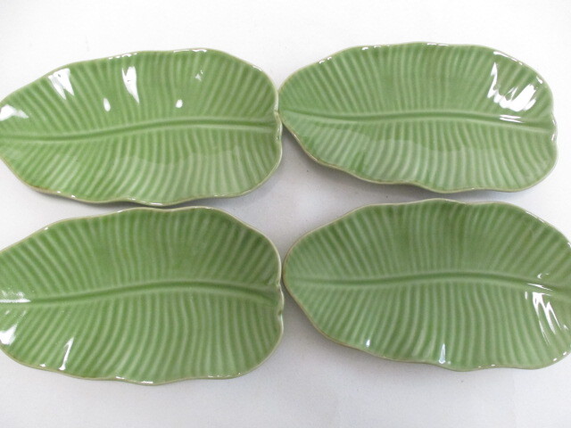 和陶器 葉皿 26ｃｍ ４枚 /大皿 中皿プレート 盛り皿 の画像8