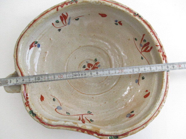 和陶器 手描き赤絵 片口大鉢 １個 大鉢 盛り鉢の画像4