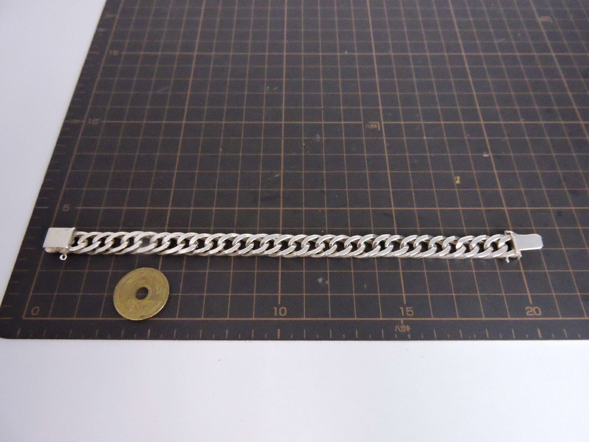 シルバー925 ブレスレット デザイン喜平チェーン 幅約10㎜ 長さ約19㎝の画像6
