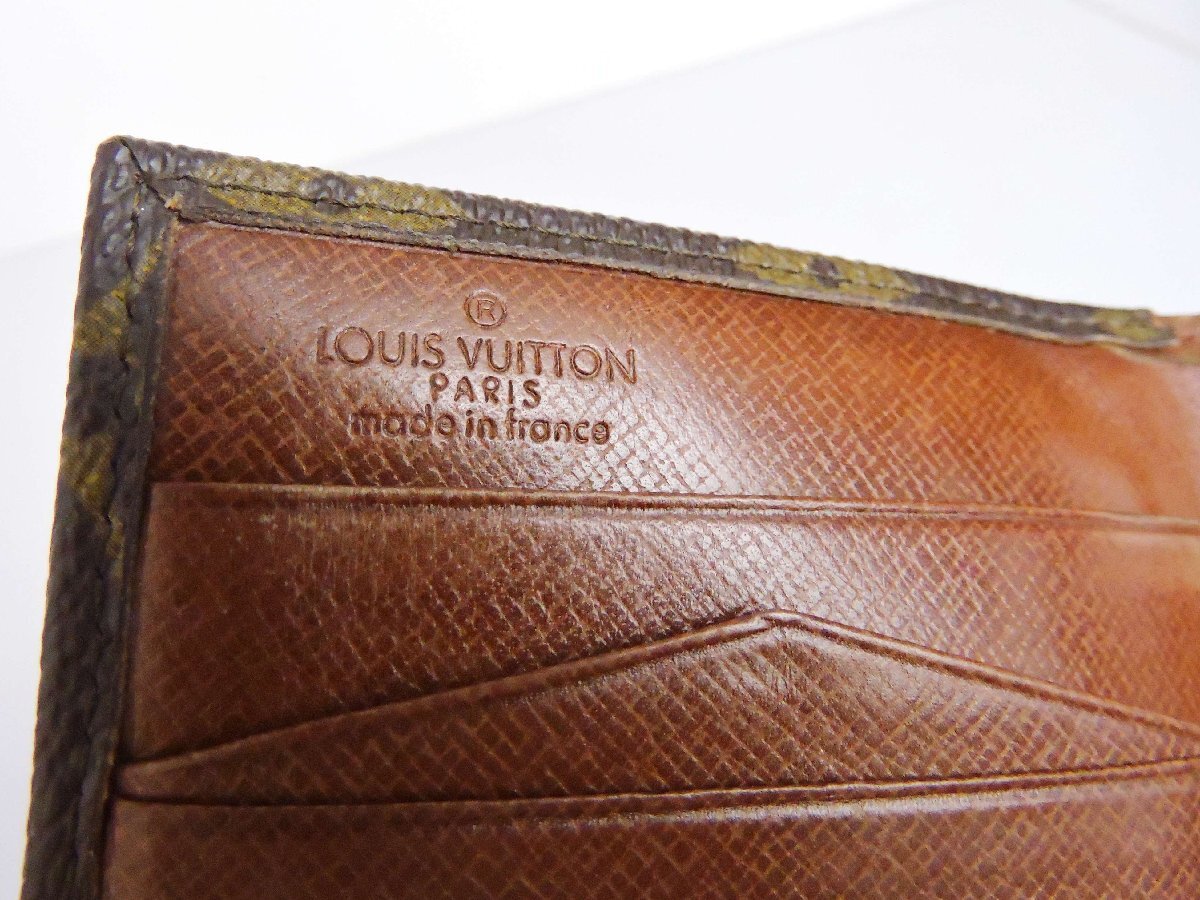 正規品 ルイヴィトン LOUIS VUITTON 小銭入れ付き二つ折り財布 ポルトフォイユ モノグラムライン ヴィンテージ_画像5