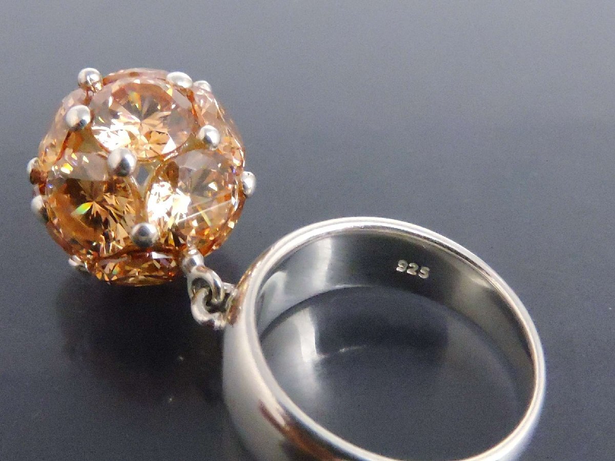  стандартный товар Folli Follie Folli Follie серебряный 925 цветной камень кольцо кольцо Stone мяч подвешивание 13 номер 