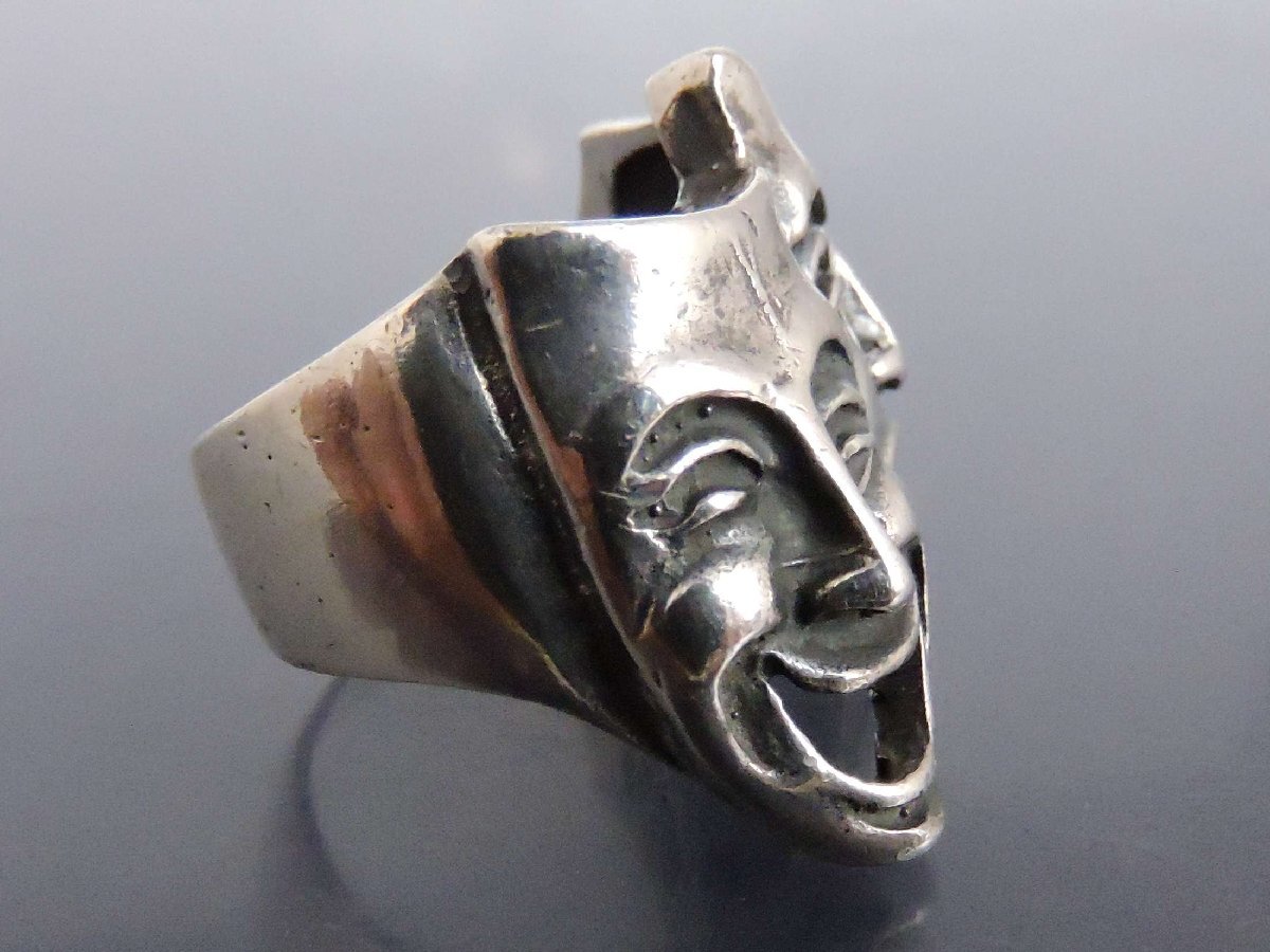  silver 925 ring ring two face mask design large .. length some 2.5.16 number 