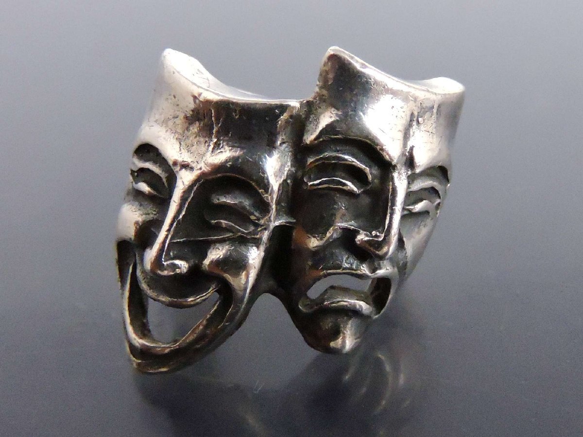  silver 925 ring ring two face mask design large .. length some 2.5.16 number 