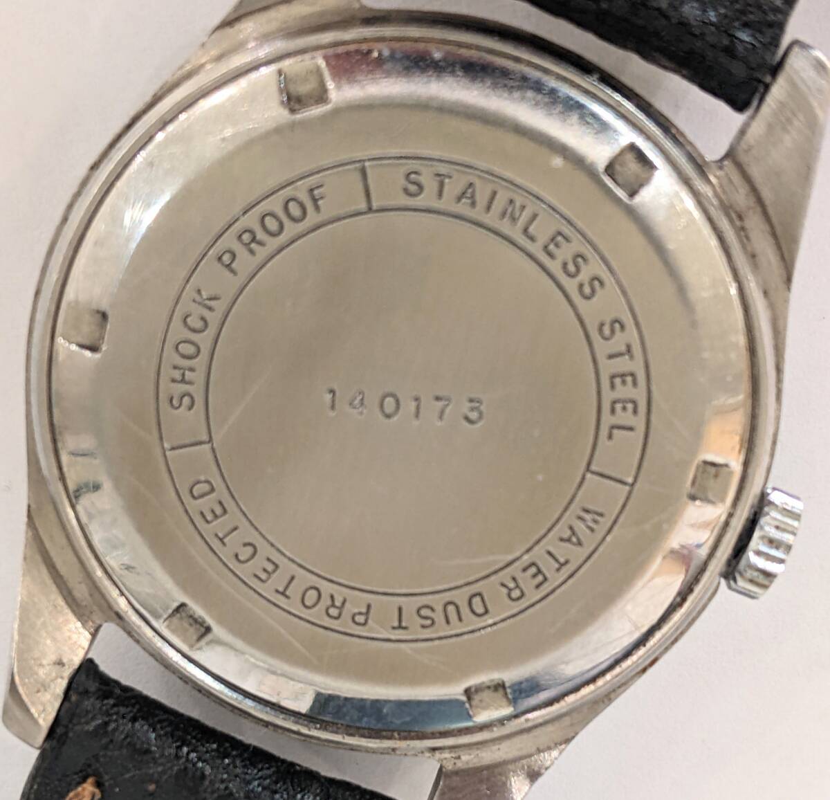 【11233】コレクション　稼動品　HMT　エイチエムティー　手巻き　腕時計　SHOCK　PROOF　17石　アナログ　3針　インド　時計　服飾小物_画像6