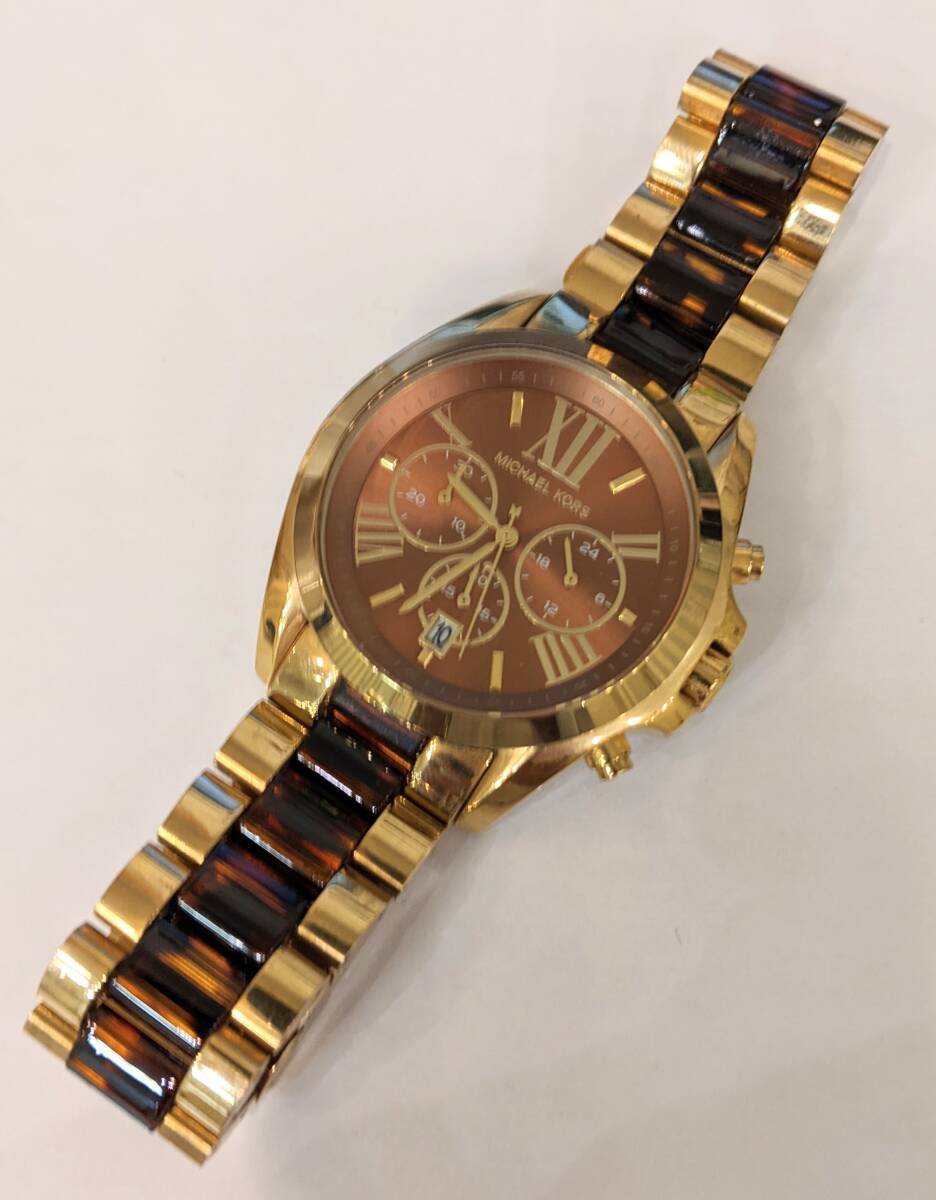 【11121】MICHAEL KORS マイケルコース メンズ クオーツ 腕時計 MK-5696 アナログ 3針 クロノグラフ デイト SS ブランド時計の画像1