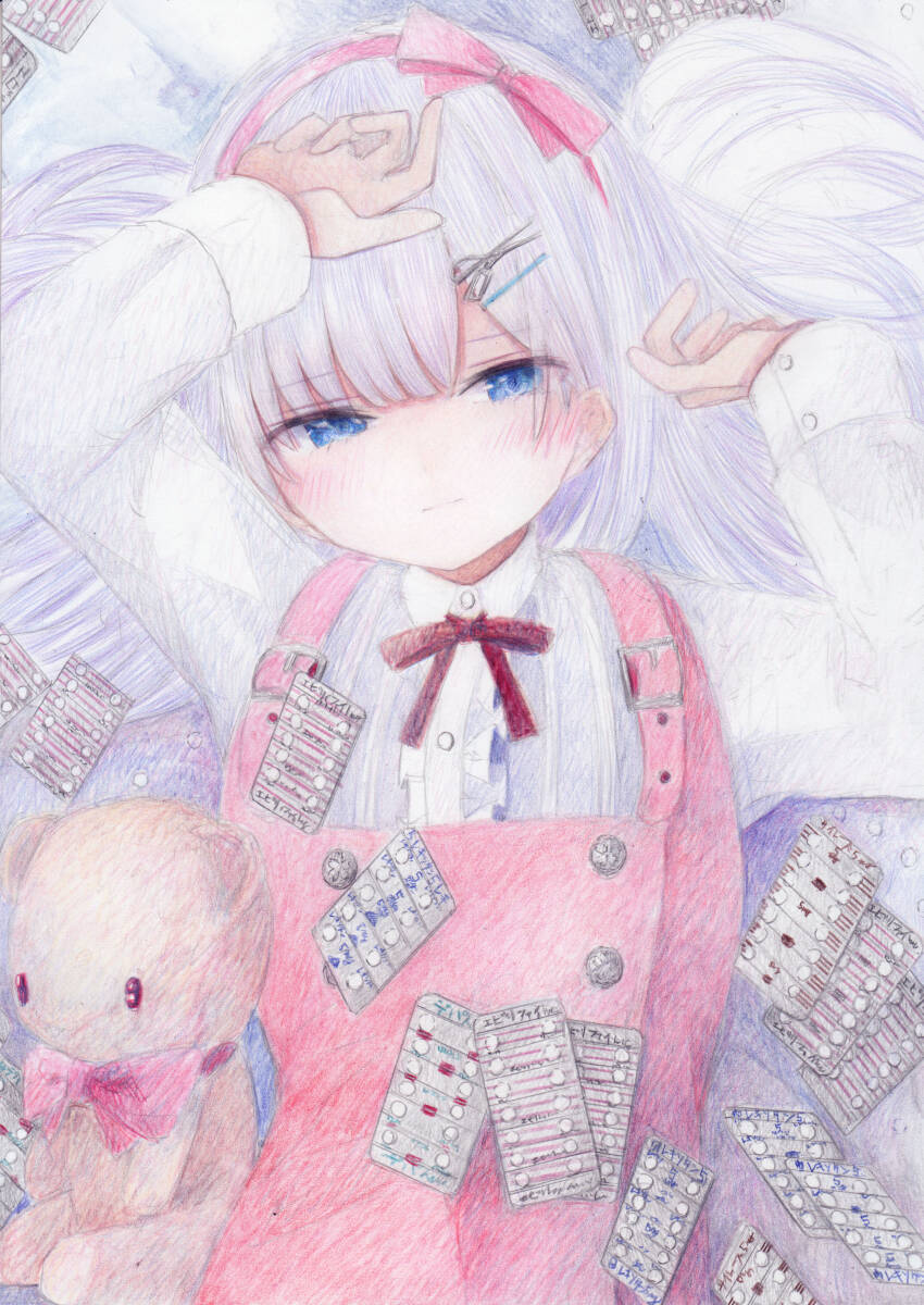 ☆A4オリジナル手描きイラスト☆「孤独オーバードーズ ☆A4オリジナル手描きイラスト☆「孤独オーバードーズ