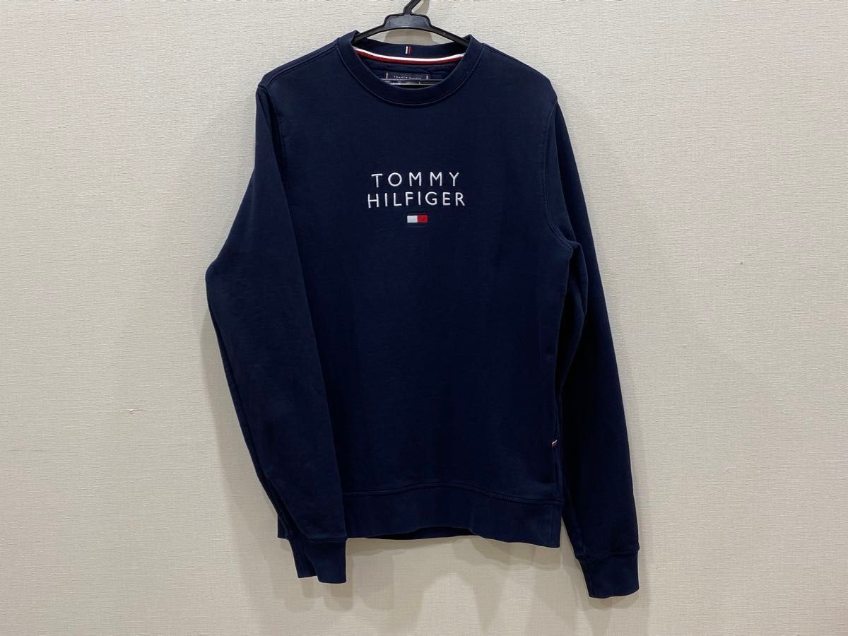  美品　TOMMY HILFIGER トミー ヒルフィガー メンズ 長袖 ネイビー トレーナー