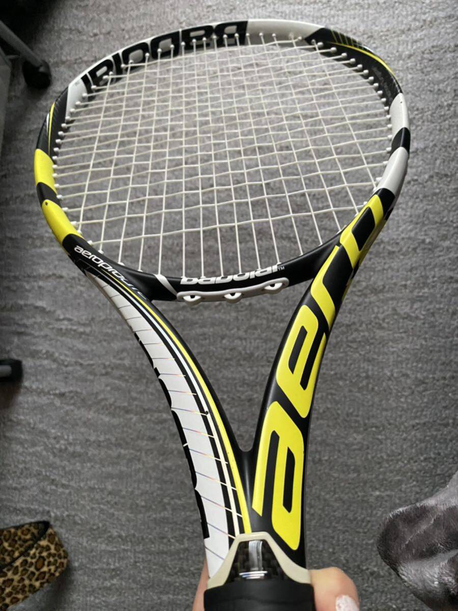 イエロー　ラケットケース付　バボラ aero pro lite babolat テニス　ラケット　硬式　エアロプロライト　ネオンカラー　派手　錦織圭_画像2