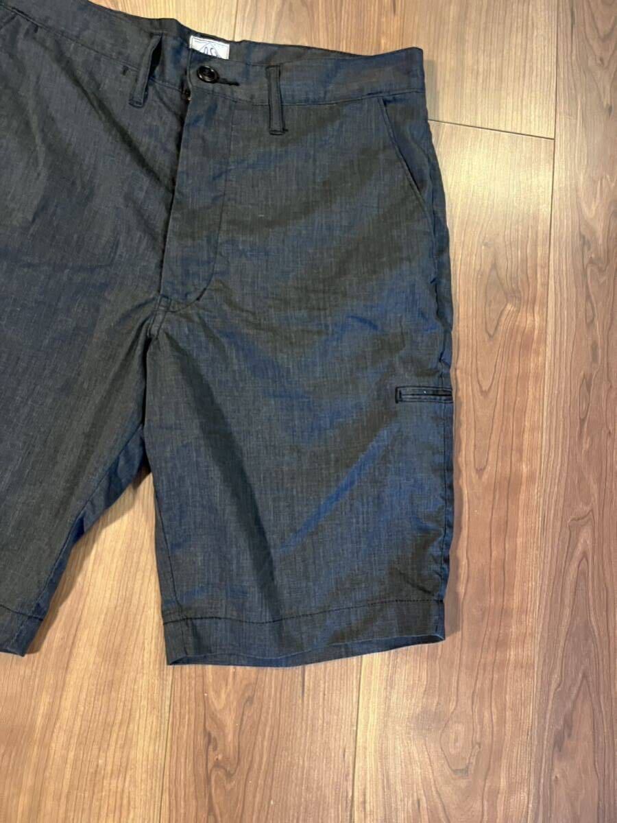 中古 POST OVERALLS ポストオーバーオールズ Citi - Cruz Shorts LP1 linen/poly heather grey サイズ Sの画像3