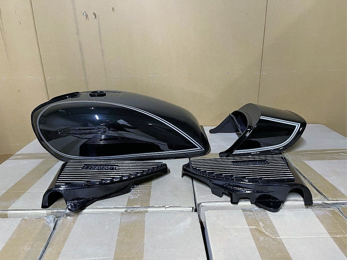 GS400 exterior set black silver E1 tanker tail cowl Alf .n/ after market GT380 GS400E GS400L BEET exterior side cover Kijima black black 