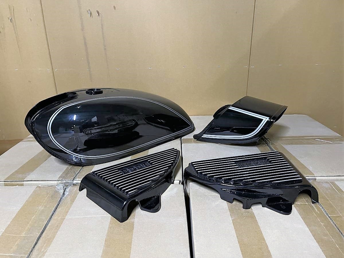 GS400 exterior set black silver E1 tanker tail cowl Alf .n/ after market GT380 GS400E GS400L BEET exterior side cover Kijima black black 