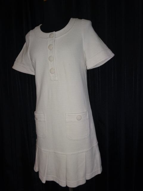 #2 times use beautiful goods UNTITLED Untitled made in Japan cotton 100% short sleeves white hem pleat One-piece 0 number XS size 36 number 5 number white white the smallest particle lame 