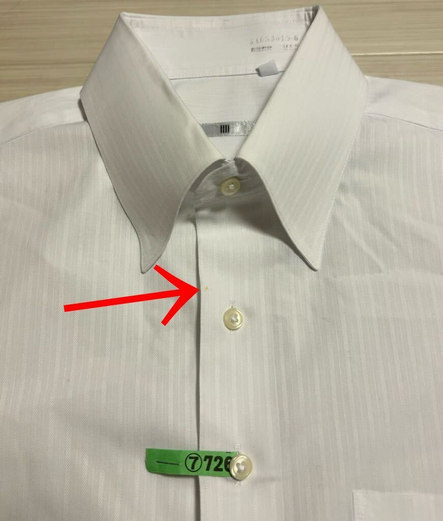 ◎ SUITSELECT スーツセレクト 形態安定シャツ Mサイズ SL653019-6 半袖シャツ ワイシャツ メンズ ビジネス カッターシャツ 白 ホワイト 13_画像5