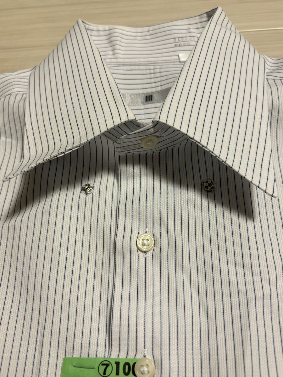 ◎ SUITSELECT スーツセレクト 形態安定シャツ Mサイズ SL653019-7 半袖シャツ ワイシャツ メンズ ビジネス カッターシャツ 白 ホワイト 10_画像6