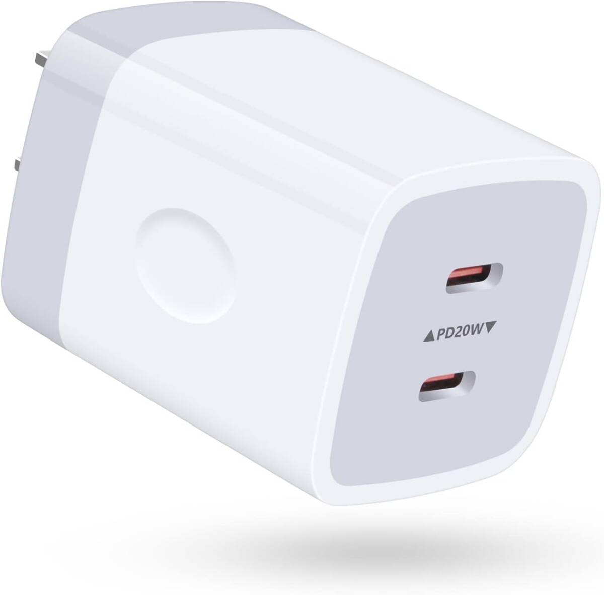 White 40w Viviber 40W (PD充電器 USB-C 2ポート) Type-C 急速充電器 タイプCコンセント【P_画像1