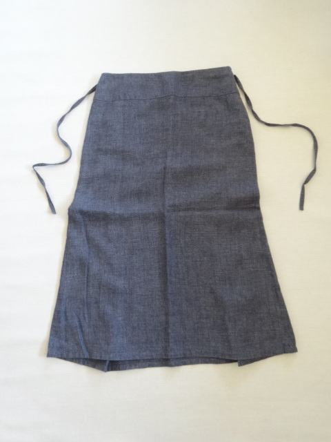 agnes b. Agnes B linen юбка NAVY автомобиль n пятно - Dungaree Франция производства 