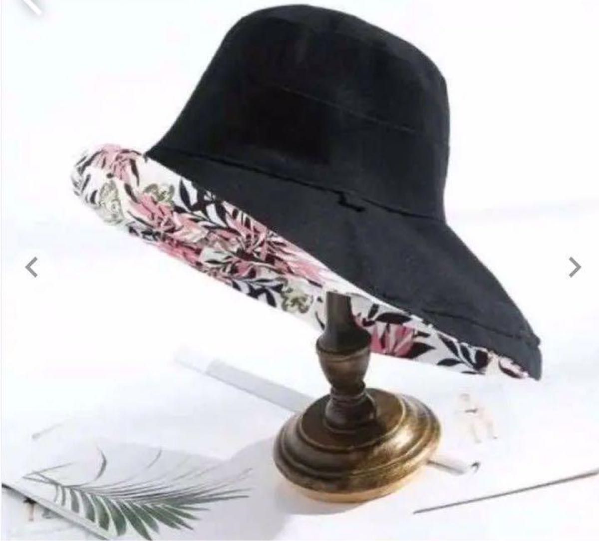 【リバーシブルハット】レディース 帽子UVカット つば広 紫外線対策 あご紐付き 日除け ハット  折りたたみ リバーシブル