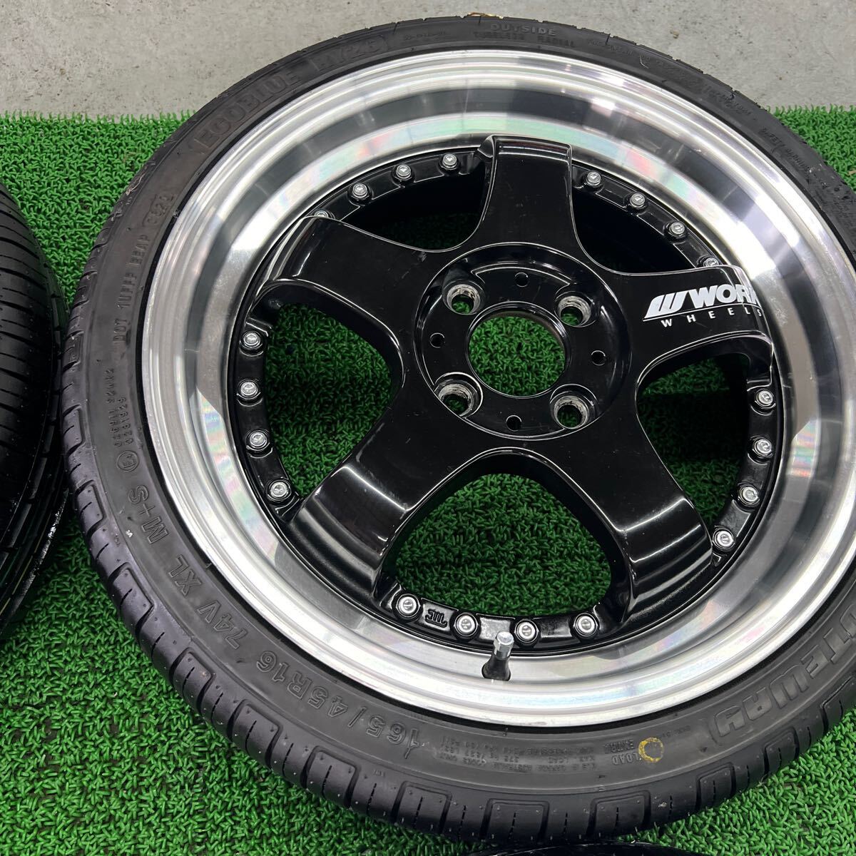 新品タイヤセット　165/45R16 5.5J+43 100-4H 軽自動車　NBOXワゴンRタントムーヴキャンパスエブリーアクティNワゴン　4本セット