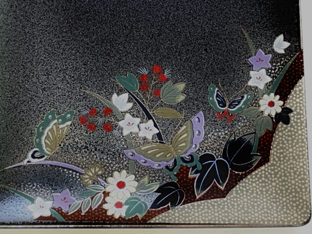 瑞陶 ◆鳥 蝶 花絵柄◆ 小皿 4枚 9.7㎝Ｘ9.7㎝ 陶器 未使用_画像4