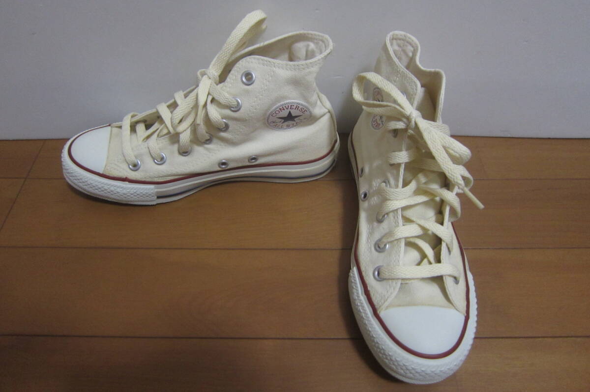 CONVERSE コンバース ALL STAR オールスター M9162 HI ハイカットスニーカー アイボリー系 23㎝ O2404D_画像1