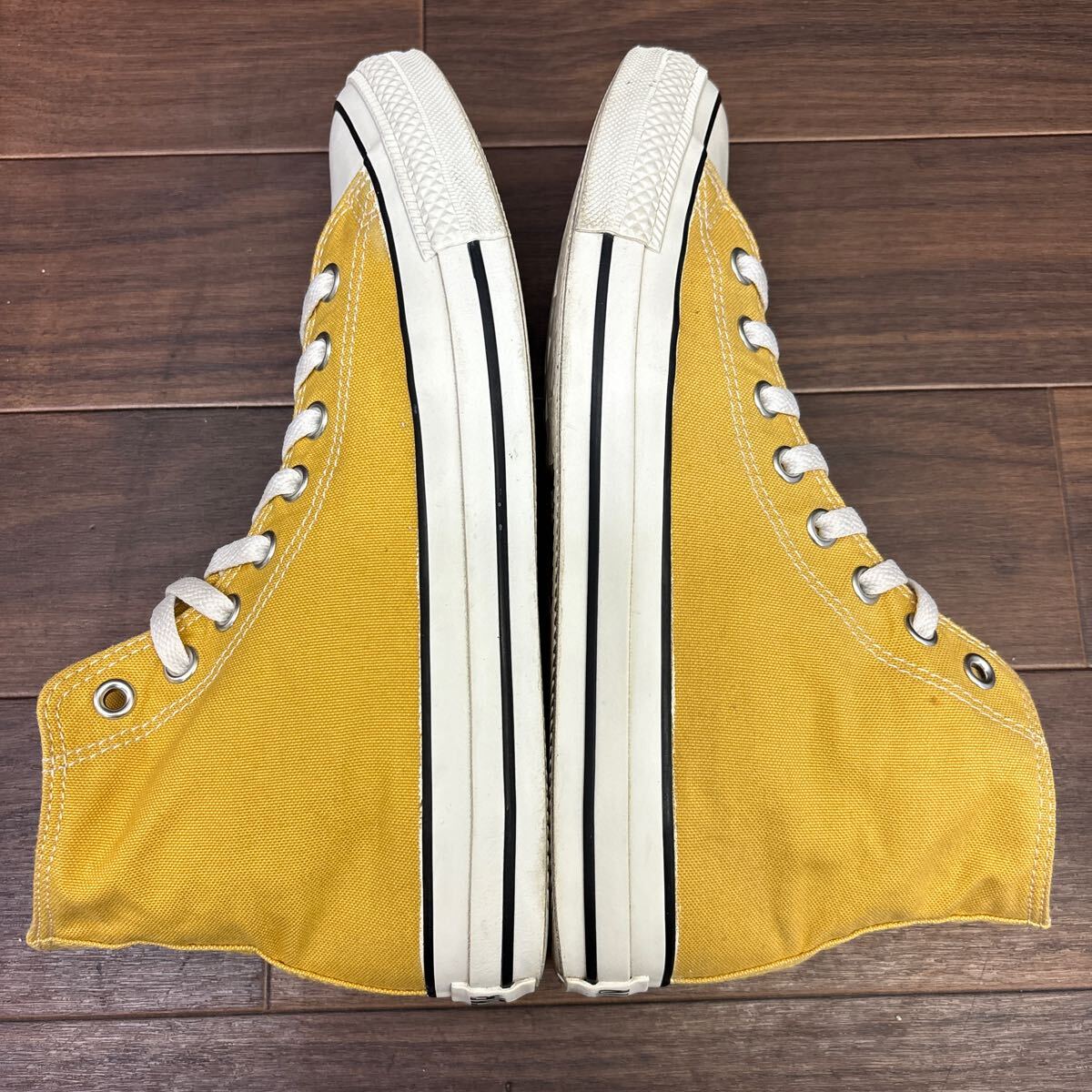 KT240305 D-57 CONVERSE コンバース ALLSTAR オールスター WASHEDCANVAS ウォッシュドキャンパス ハイカットスニーカー 黄色 メンズ 27.5cm_画像7