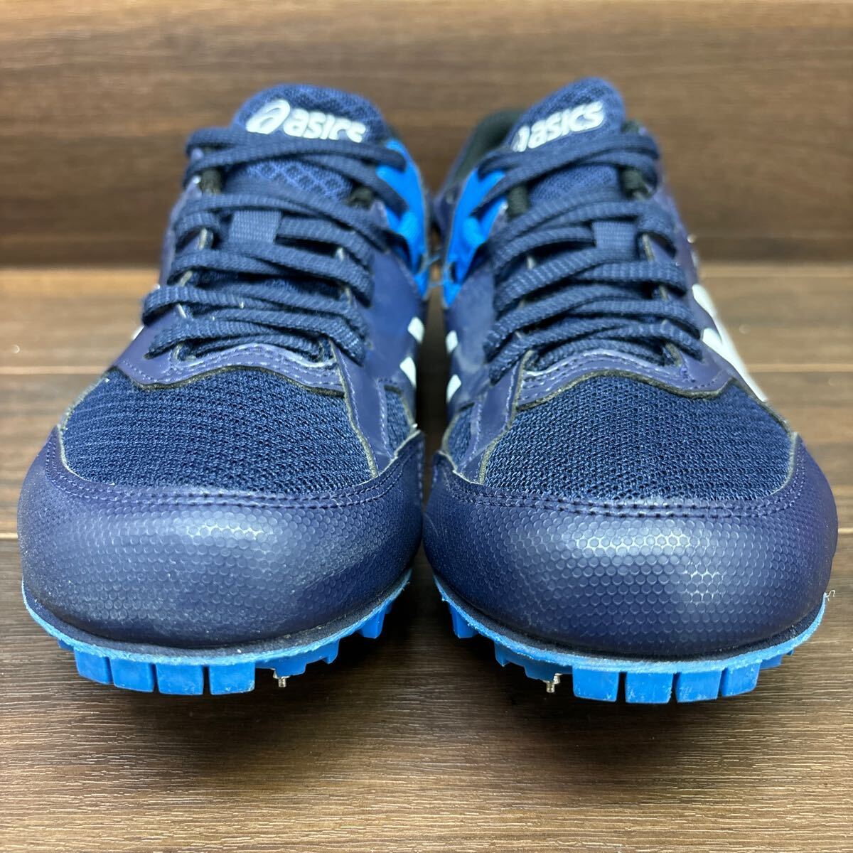 KT240305 D-58 asics アシックス EFFORT 13 エフォート 陸上 スパイクシューズ スポーツシューズ ランニングシューズ ブルー メンズ 25cmの画像3