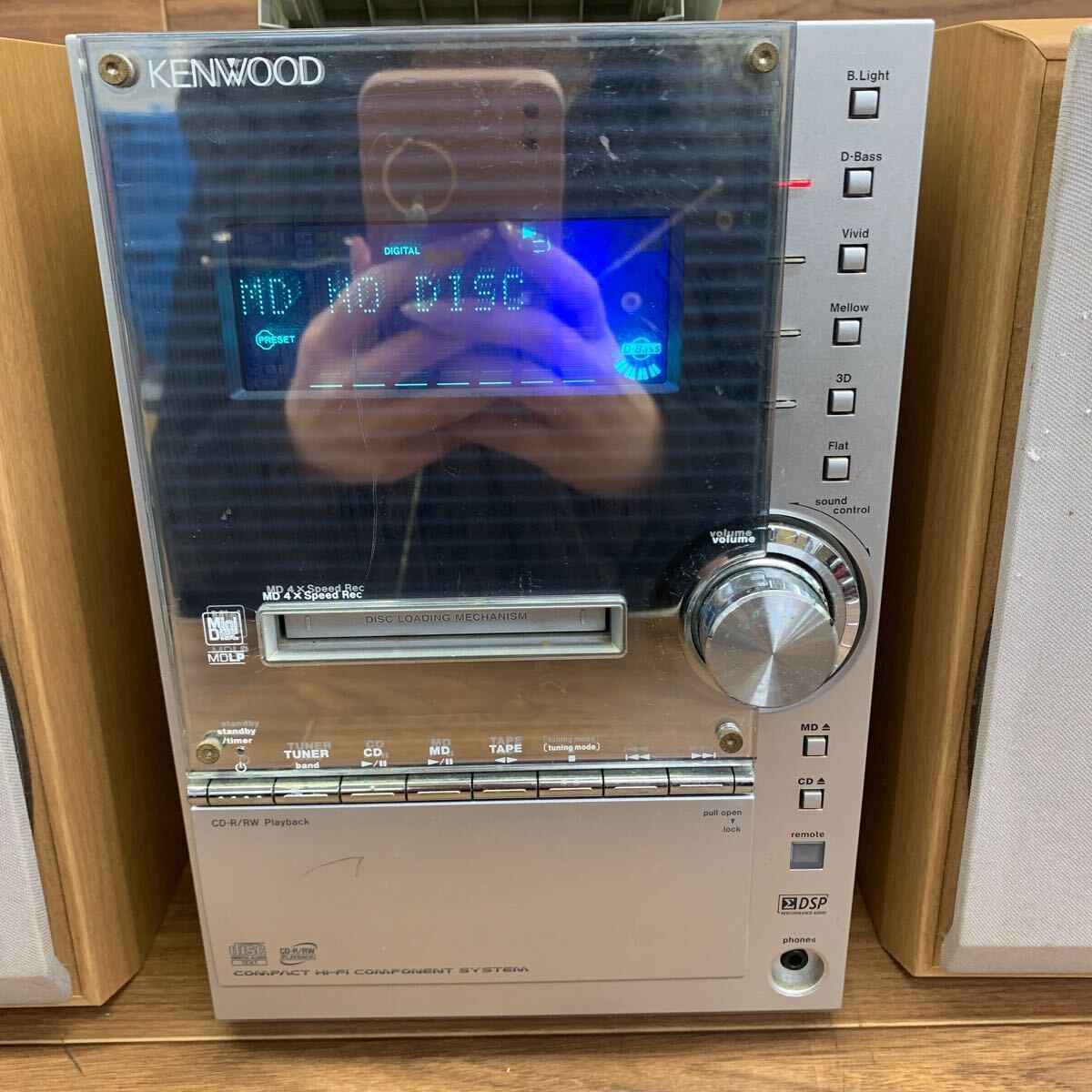 US240409 E-8 KENWOOD ケンウッド RXD-SL3MD CD MD カセット ミニコンポ スピーカー システムコンポ 通電確認済み_画像6