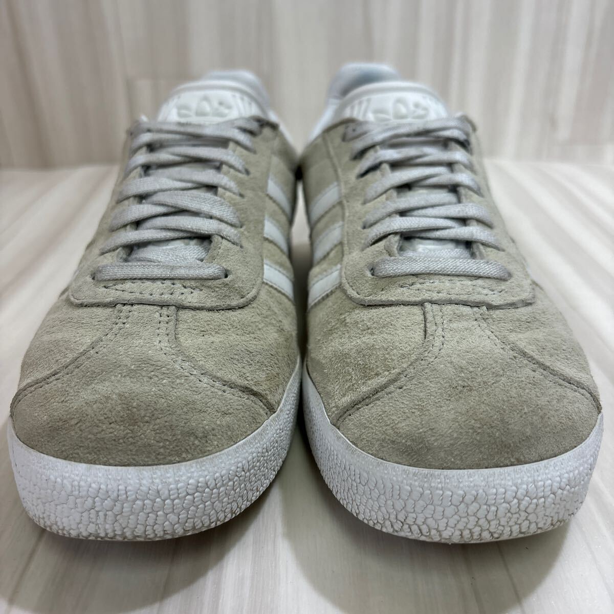 FK240305 D-62 adidas アディダス Originals オリジナルス GAZELLE ガゼル スエード カジュアルシューズ グレー系 メンズ 23cm_画像3