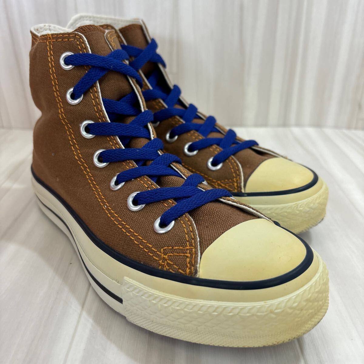 FK240305 D-62 CONVERSE コンバース ALLSTAR オールスター カジュアルスニーカー ハイカットスニーカー ブラウン メンズ 23.5cm_画像1