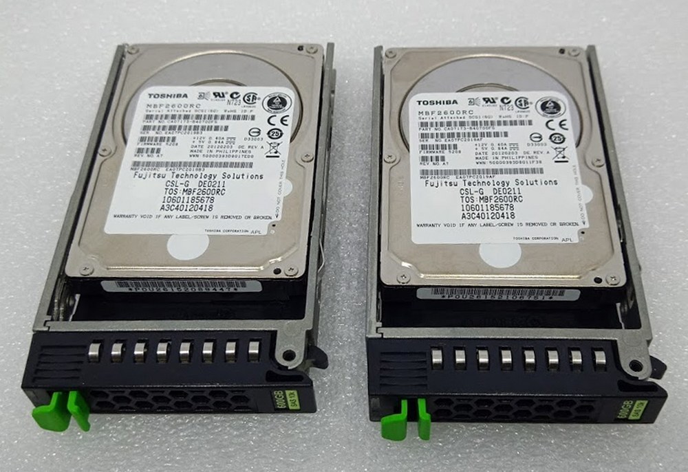 ●富士通サーバ用マウンタ付 2個セット 富士通純正ハードディスク PRIMERGY サーバー用 2.5inch 600GB SAS HDD (MBF2600RC)