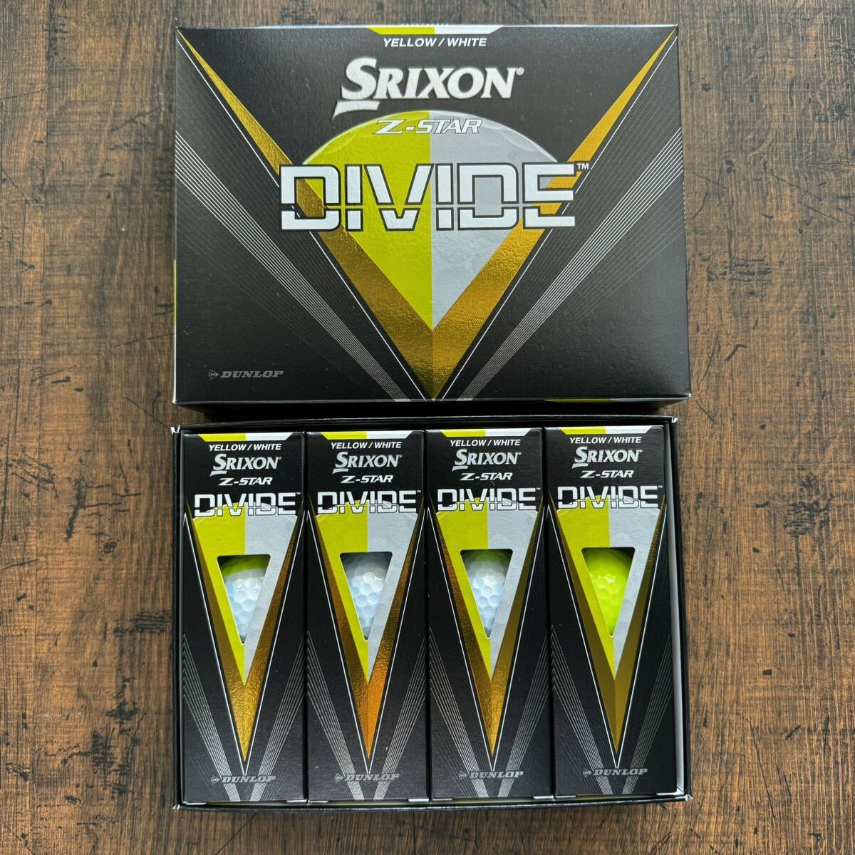 SRIXON Z-Star DIVIDE ダンロップ ボール イエロー ホワイト 1ダースの画像2