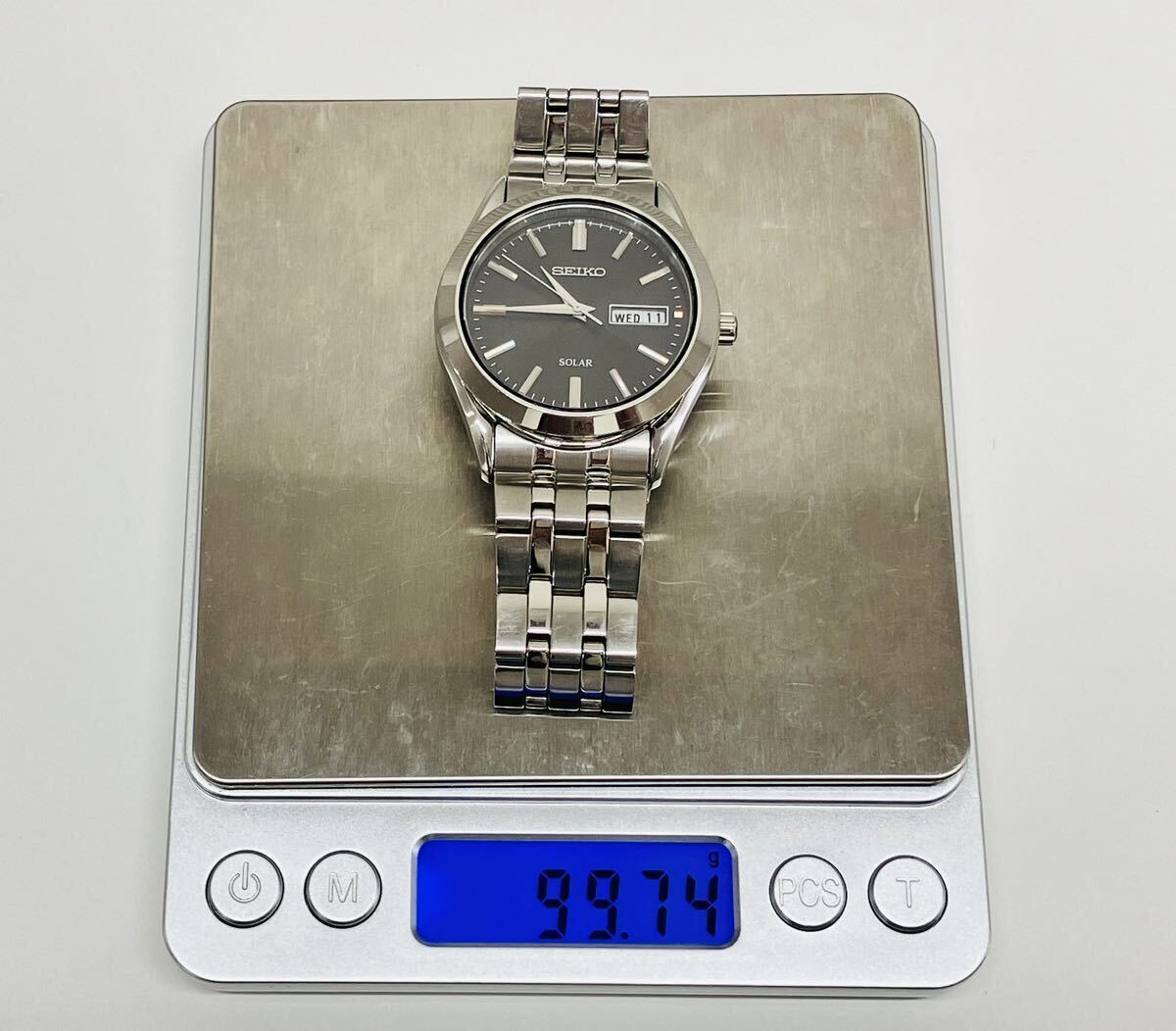 【送料無料!!】SEIKO セイコー SPIRIT スピリット SBPX083 V158-0AZ0 黒文字盤 デイデイト ソーラー メンズ腕時計 現状稼働品の画像9