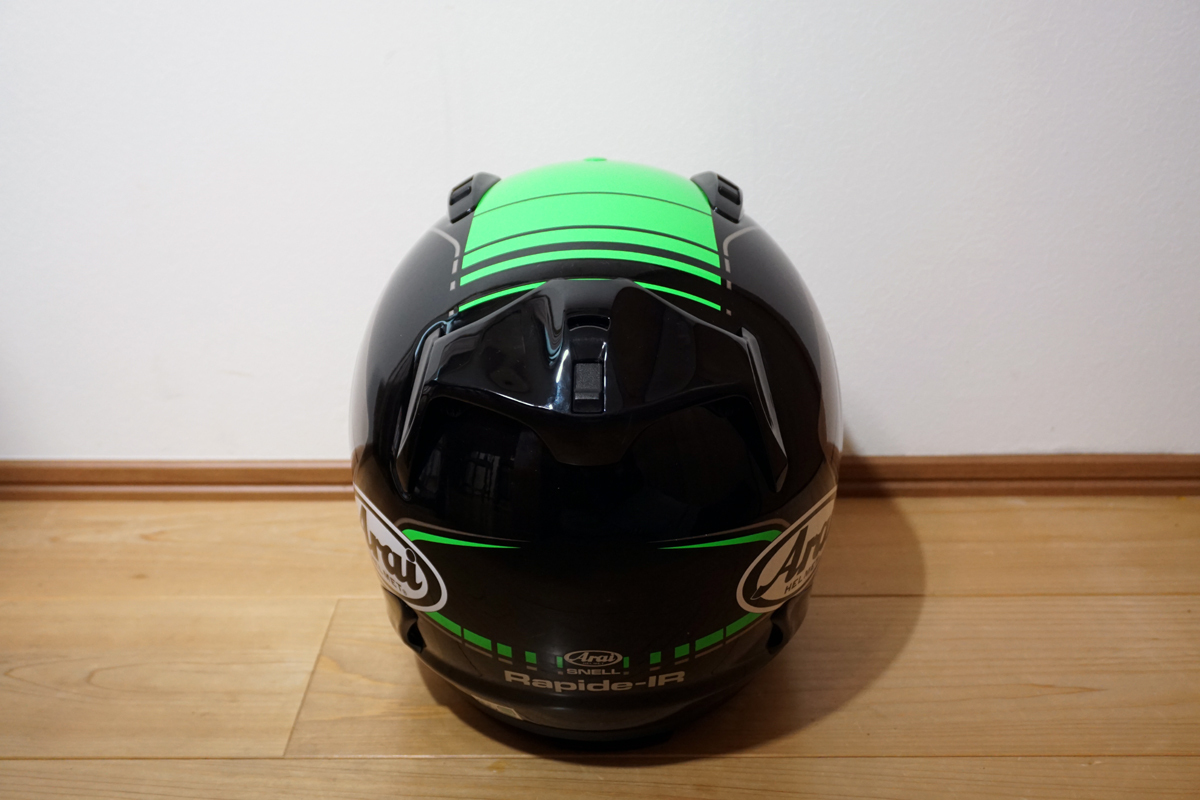 アライ ヘルメット Lサイズ(59-60) Arai Helmet Kawasaki 限定 ラパイド-IR Rapide-IR 黒 緑 シルバーの画像4