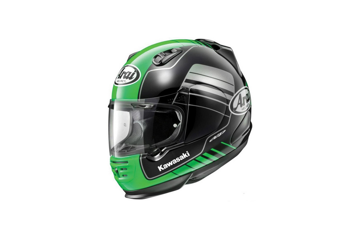 アライ ヘルメット Lサイズ(59-60) Arai Helmet Kawasaki 限定 ラパイド-IR Rapide-IR 黒 緑 シルバーの画像9