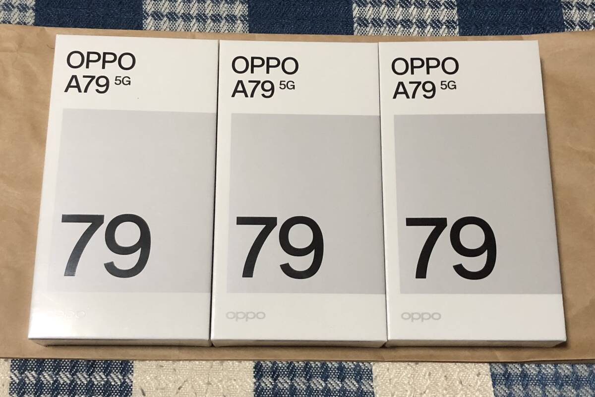 未開封新品 OPPO A79 5G ミステリーブラック ワイモバイル版 3台セット！ 宅急便送料込み！ 評価良い人は早期終了します。の画像1
