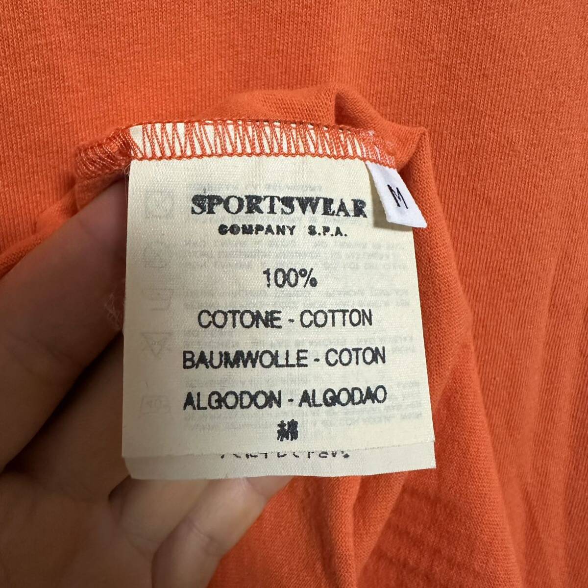 C.P COMPANY シーピーカンパニー デザインTシャツ 半袖カットソー Mサイズ 00s オレンジの画像5