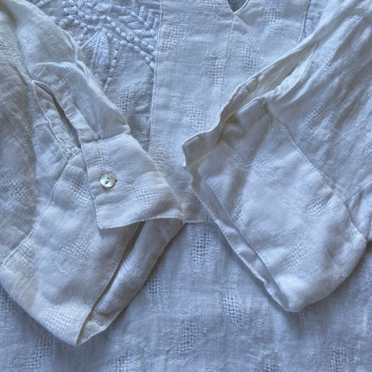 ZARA ザラ　ワンピース　チュニック　 ゆったり 白 シャツ　刺繍ワンピース　体型カバー　マタニティ プルオーバー