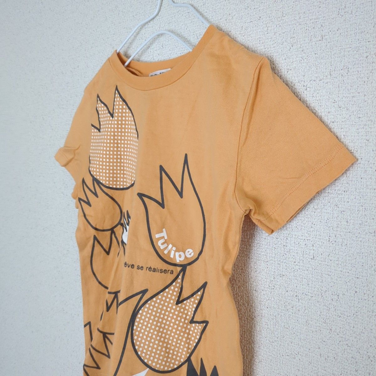【記名あり】BeBe ベベ　夏　半袖　Tシャツ　チューリップ　オレンジ色　120