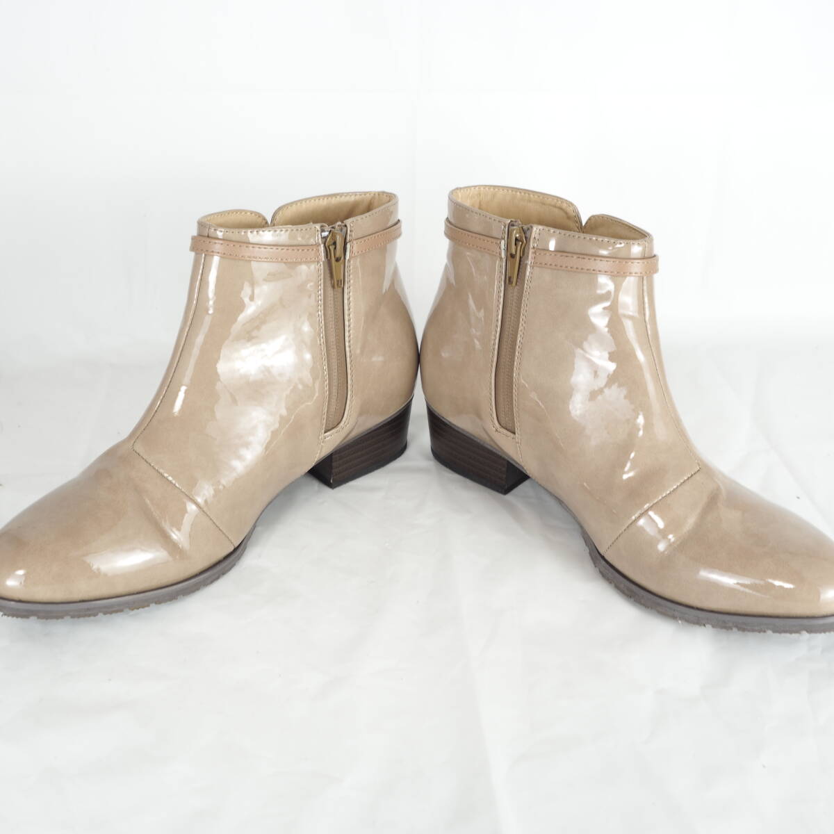 EB5177*R-PREMIUM* lady's rain boots *LL(24-24.5cm)* enamel beige 