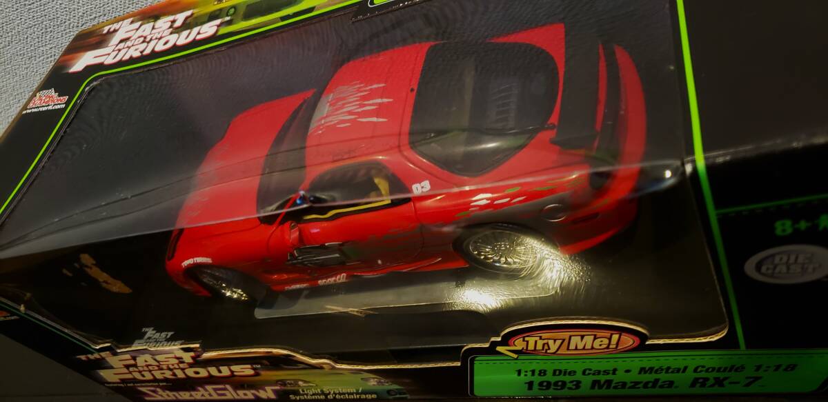 当時物 未使用 RACING CHAMPIONS FAST&FURIOUS 1/18 MAZDA RX-7 FD3S ワイルドスピード 劇中車 マツダ ヴェイルサイド ワイスピ ミニカーの画像3