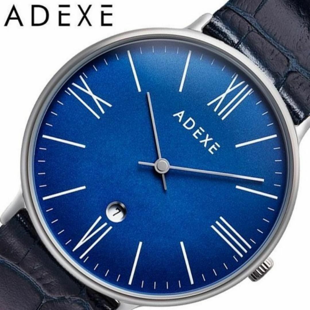 【ADEXE】GRANDE アデクス グランデ 腕時計 ネイビー レザーベルト プレゼント ギフト 上品 お洒落 カジュアル クォーツ
